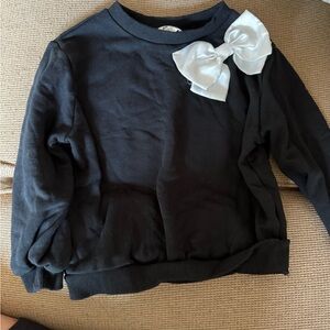H&M Black and White Sweatshirt with Bow Detail